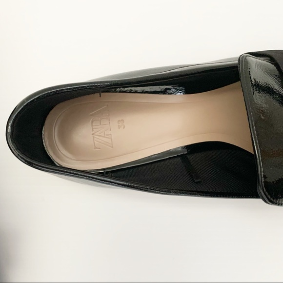 Zara faux patent leather loafers with bow tie - Picture 4 of 5